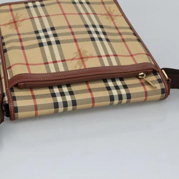 BURBERRY Nova Check Shoulder Bag PVC Beige Gold - Picture 6 of 16